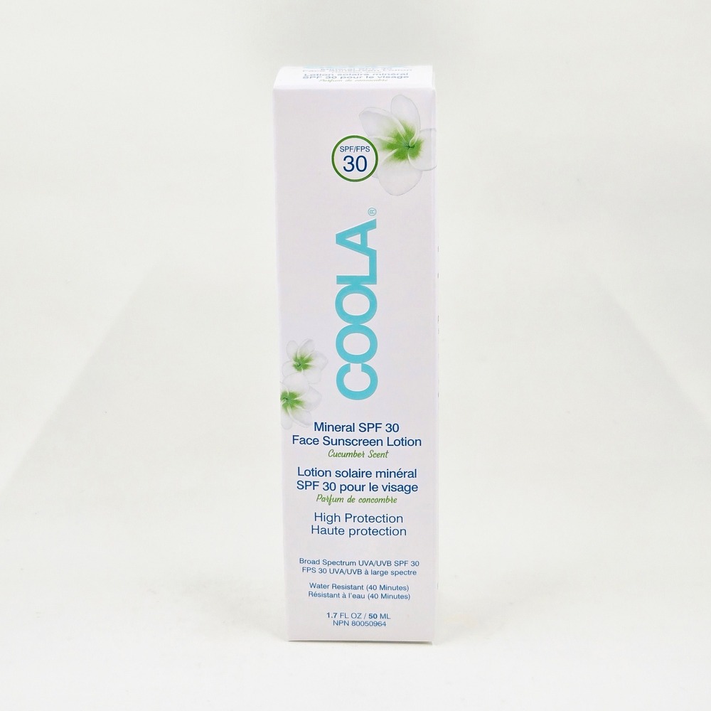 COOLA Mineral SPF 30 Face Sunscreen Lotion Cucumber Scent 1.7 oz 50 ml